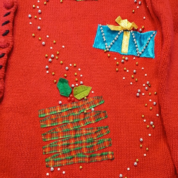 Designers Originals STUDIO‎ JOY Sweater M Red Cardigan Christmas Gifts Presents - Picture 13 of 16